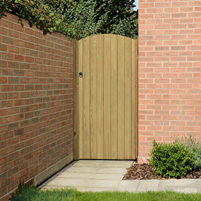 Hartwood 6' x 3' Pressure Treated Vertical Tongue & Groove Gate With Curved Top | Sheds.co.uk