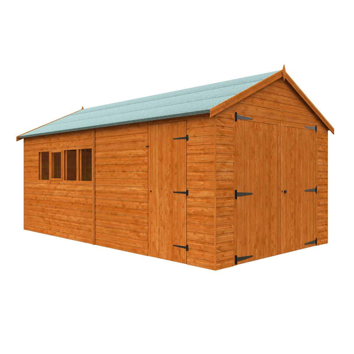 Redlands 10' x 18' Shiplap Apex Wooden Garage | Sheds.co.uk