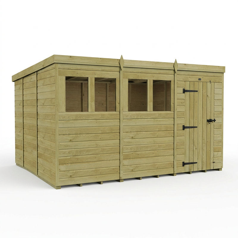Holt 12' x 10' Pressure Treated Shiplap Modular Pent Shed | Sheds.co.uk