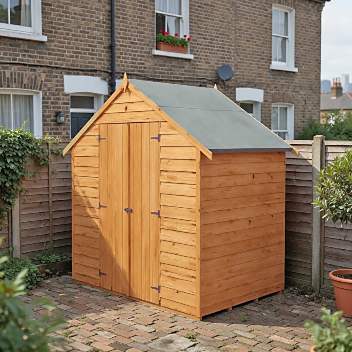 Loxley 6' x 4' Windowless Double Door Overlap Apex Shed | Sheds.co.uk