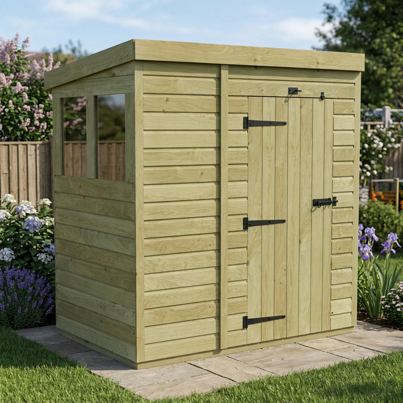 Holt 5' x 4' Pressure Treated Shiplap Modular Pent Shed | Sheds.co.uk