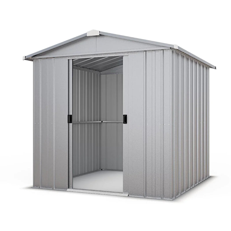 Yardmaster 6' x 8' Windowless Double Sliding Door Zinc Deluxe Apex Metal Shed | Sheds.co.uk