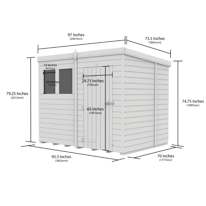 Holt 8' x 6' Pressure Treated Shiplap Modular Pent Shed | Sheds.co.uk