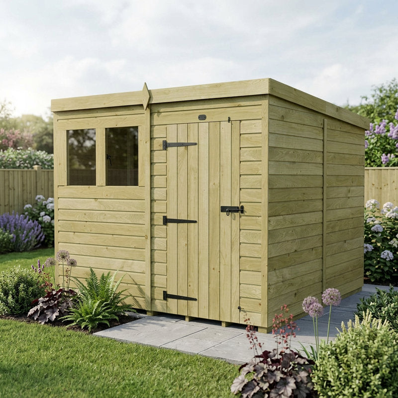 Holt 8' x 8' Pressure Treated Shiplap Modular Pent Shed | Sheds.co.uk