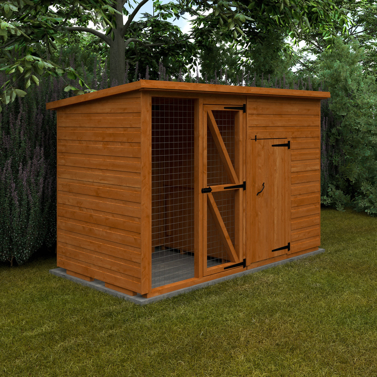 Redlands 4' x 4' Shiplap Pet House With 4' Run | Sheds.co.uk