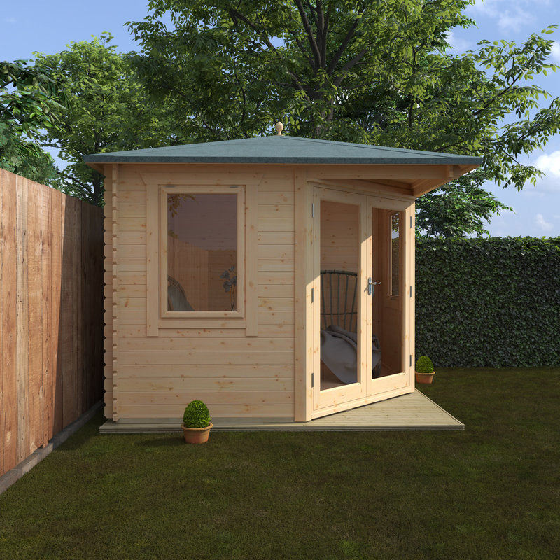 Redlands 3m x 3m Sunningdale Corner Log Cabin | Sheds.co.uk