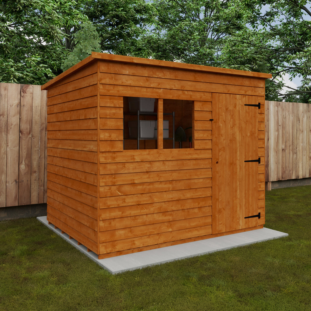 Redlands 6' x 8' Overlap Pent Shed | Sheds.co.uk