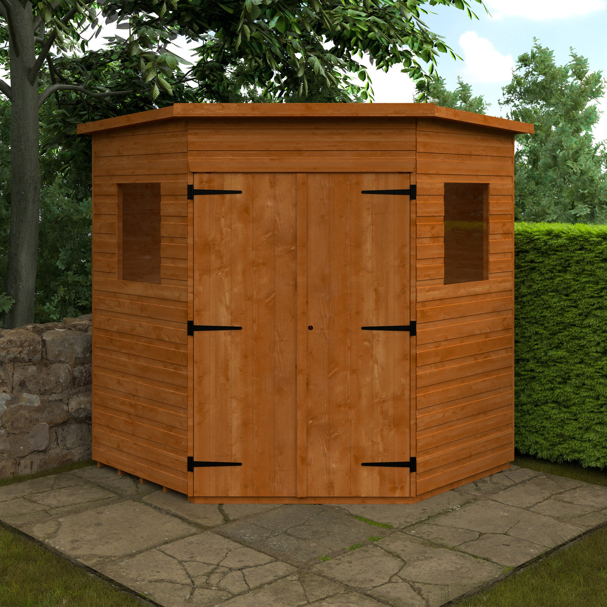 Redlands 6' x 6' Deluxe Shiplap Corner Shed | Sheds.co.uk