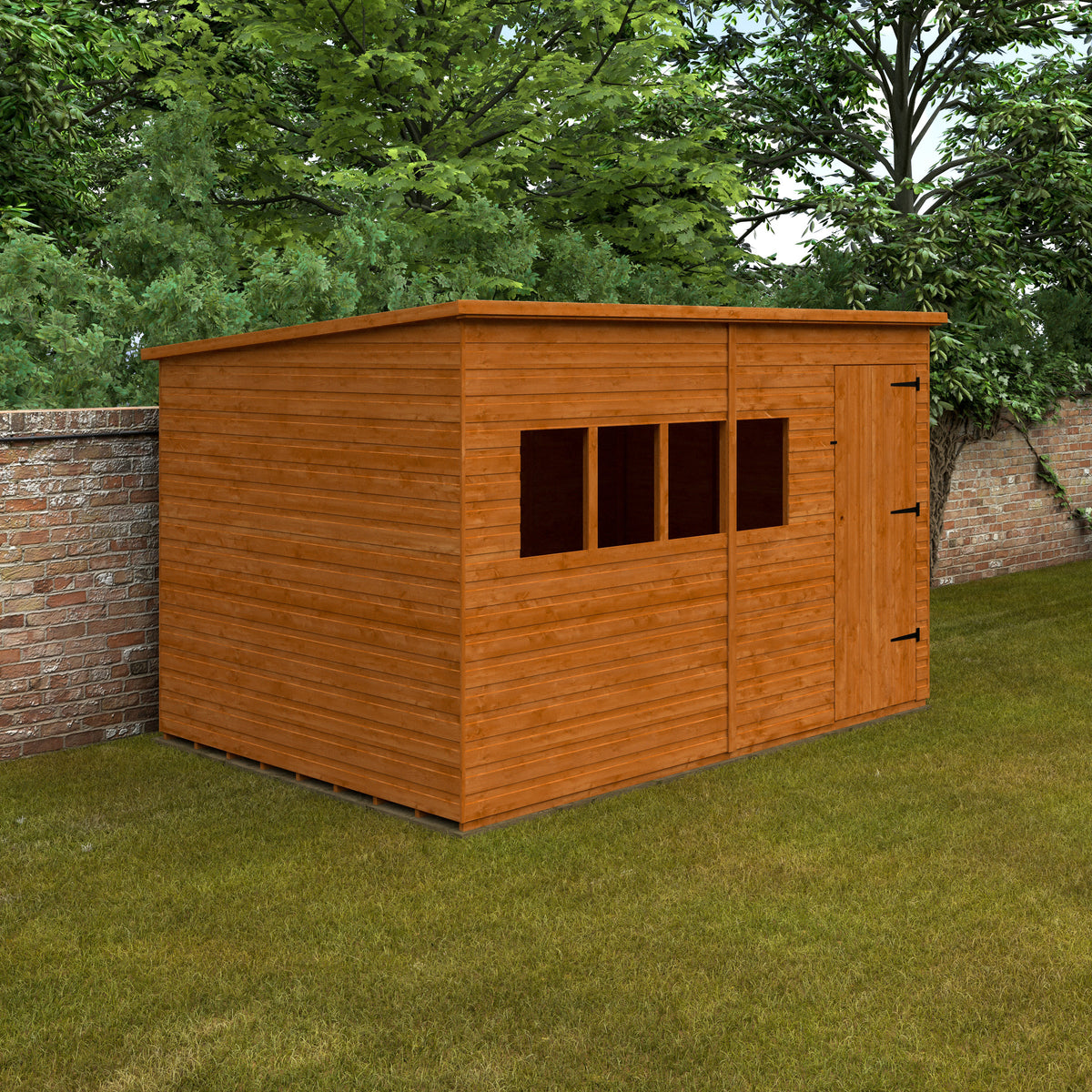 Redlands 12' x 8' Shiplap Extra High Pent Shed | Sheds.co.uk