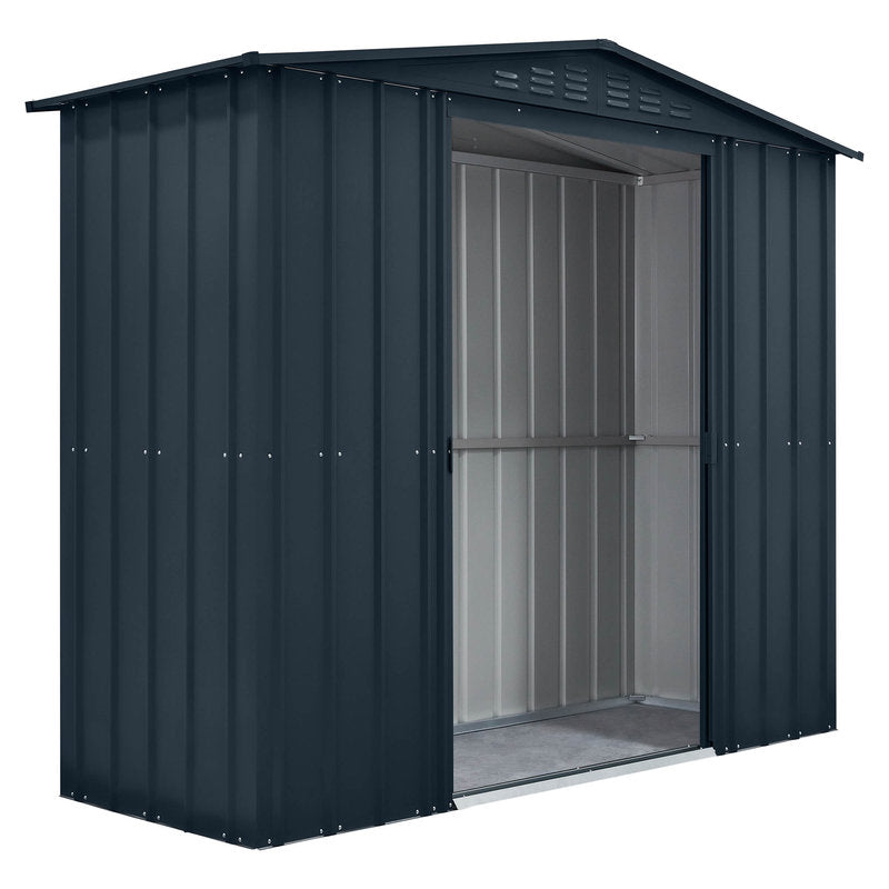Adley 8' x 3' Apex Metal Shed - Grey | Sheds.co.uk