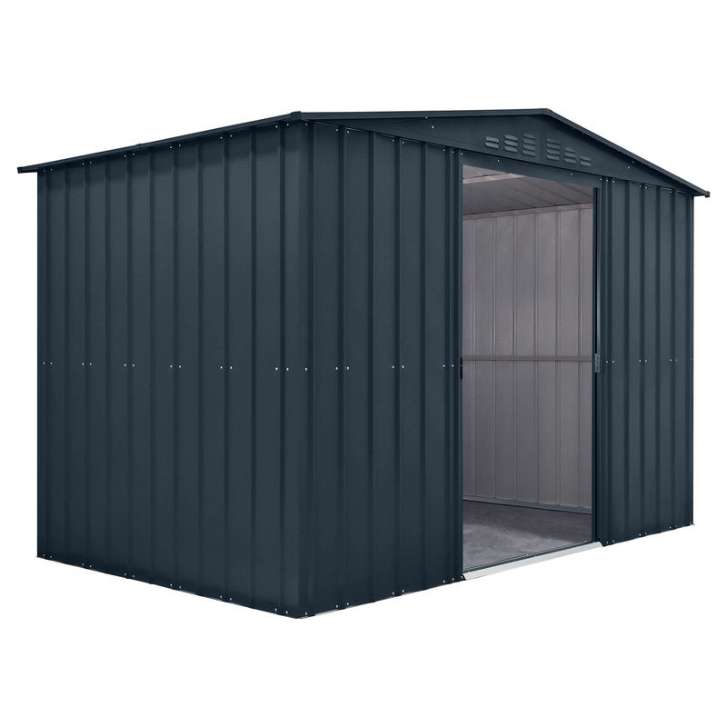 Adley 10' x 6' Apex Metal Shed - Grey | Sheds.co.uk