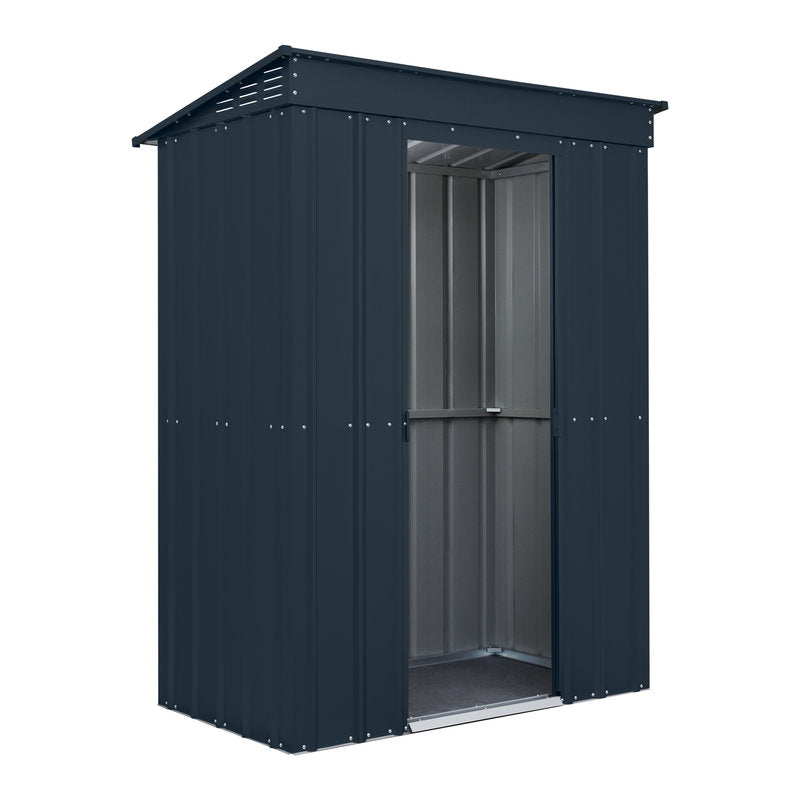 Adley 5' x 3' Pent Metal Shed - Grey | Sheds.co.uk