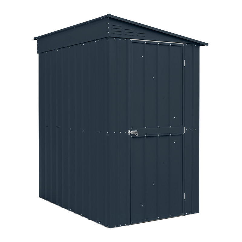 Adley 4' x 6' Lean-To Metal Shed - Grey | Sheds.co.uk
