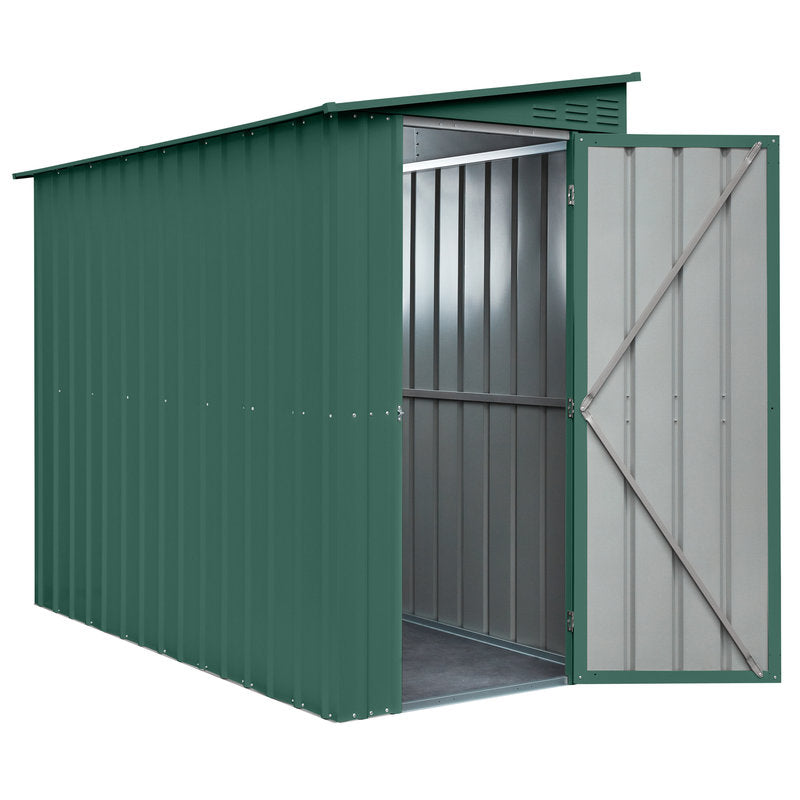 Adley 4' x 8' Lean-To Metal Shed - Green | Sheds.co.uk