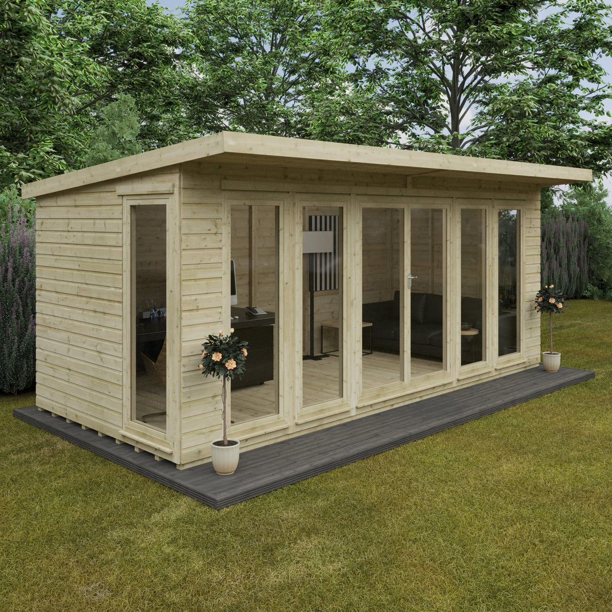 Redlands 18' x 8' Studio Summer House | Sheds.co.uk