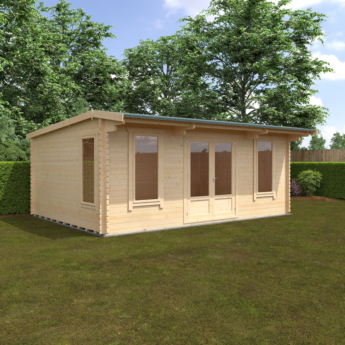 Redlands 20' x 14' Birkdale Log Cabin - 44mm | Sheds.co.uk