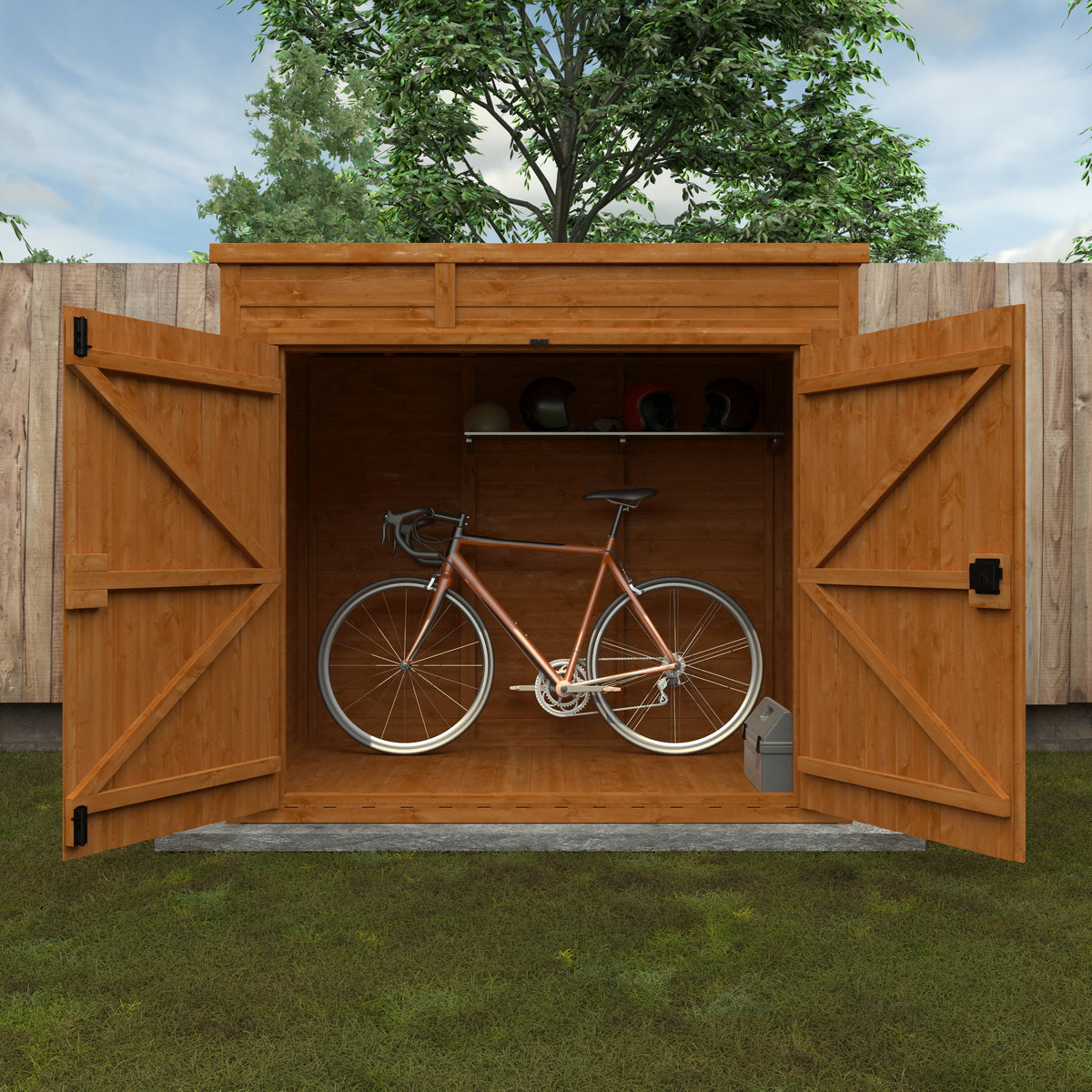 Redlands 5' x 6' Shiplap Modular Pent Bike Shed | Sheds.co.uk