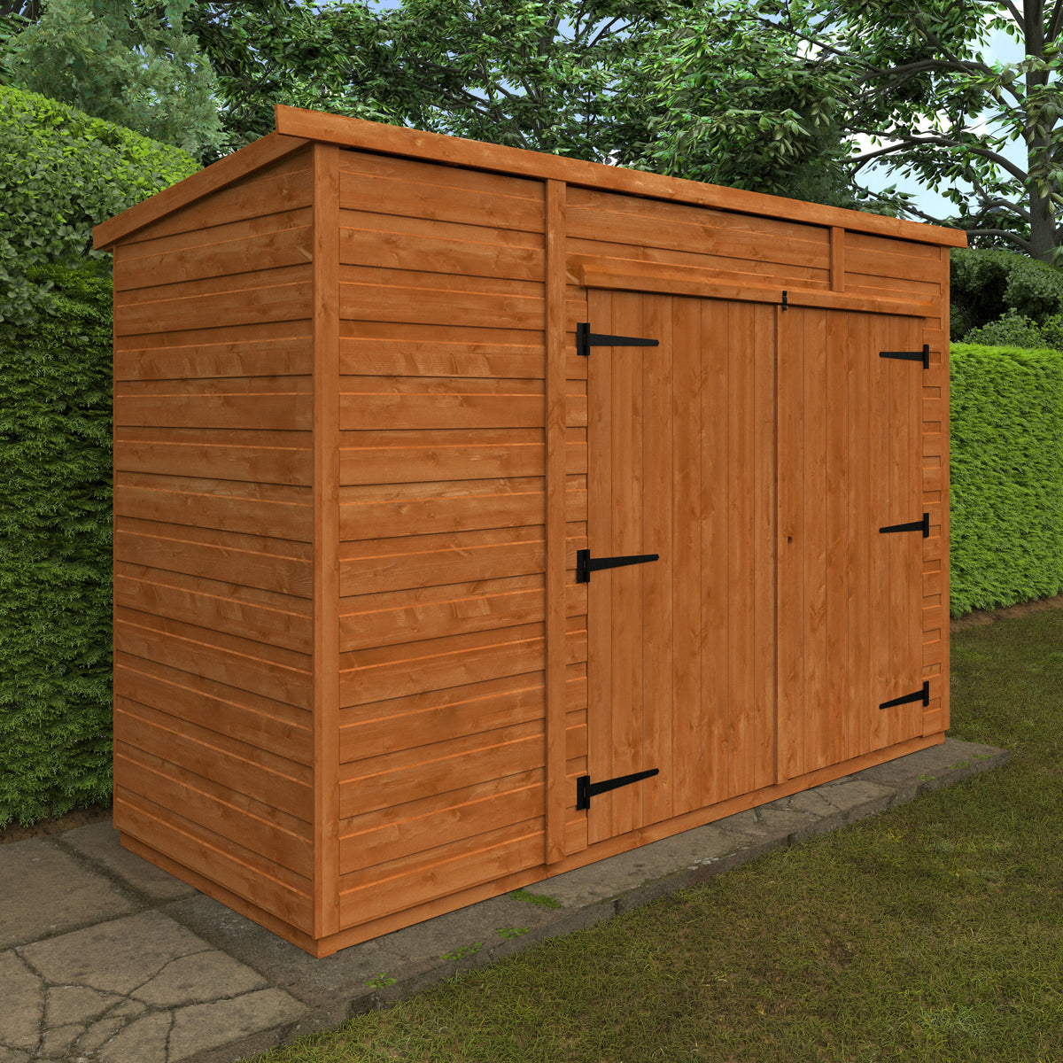 Redlands 3' x 8' Shiplap Modular Pent Bike Shed | Sheds.co.uk