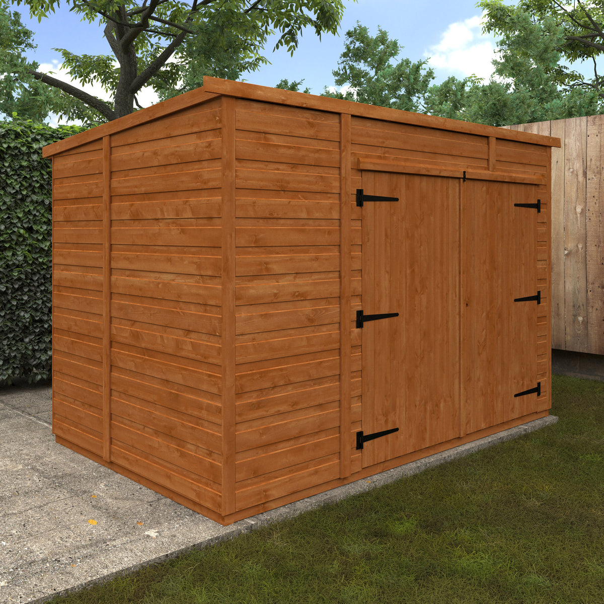 Redlands 5' x 8' Shiplap Modular Pent Bike Shed | Sheds.co.uk