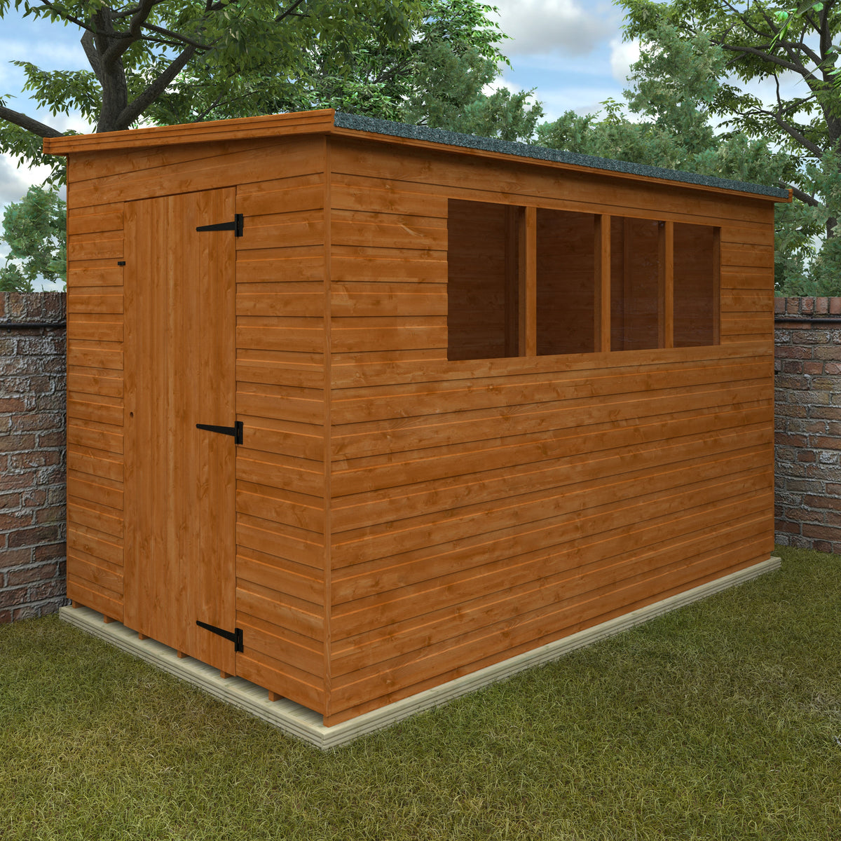 Redlands 10' x 6' Shiplap Lean To Pent Shed | Sheds.co.uk