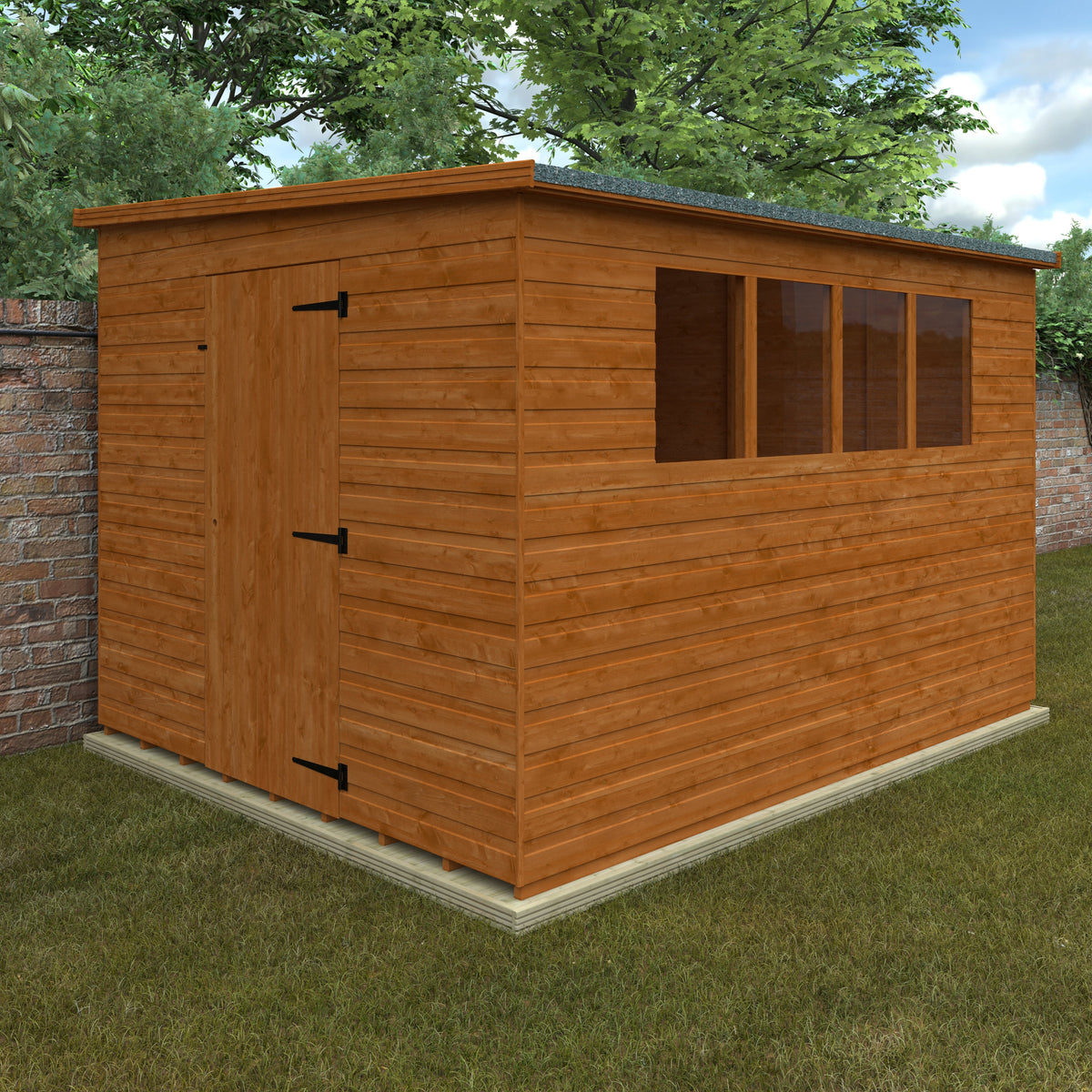 Redlands 10' x 8' Shiplap Lean To Pent Shed | Sheds.co.uk