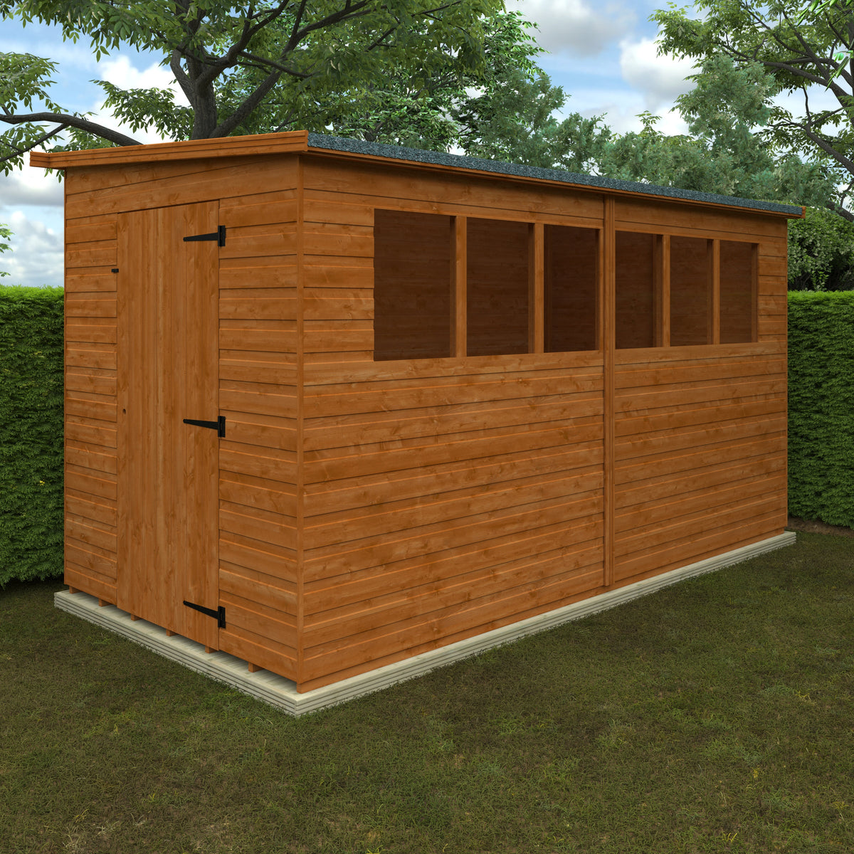 Redlands 12' x 6' Shiplap Lean To Pent Shed | Sheds.co.uk
