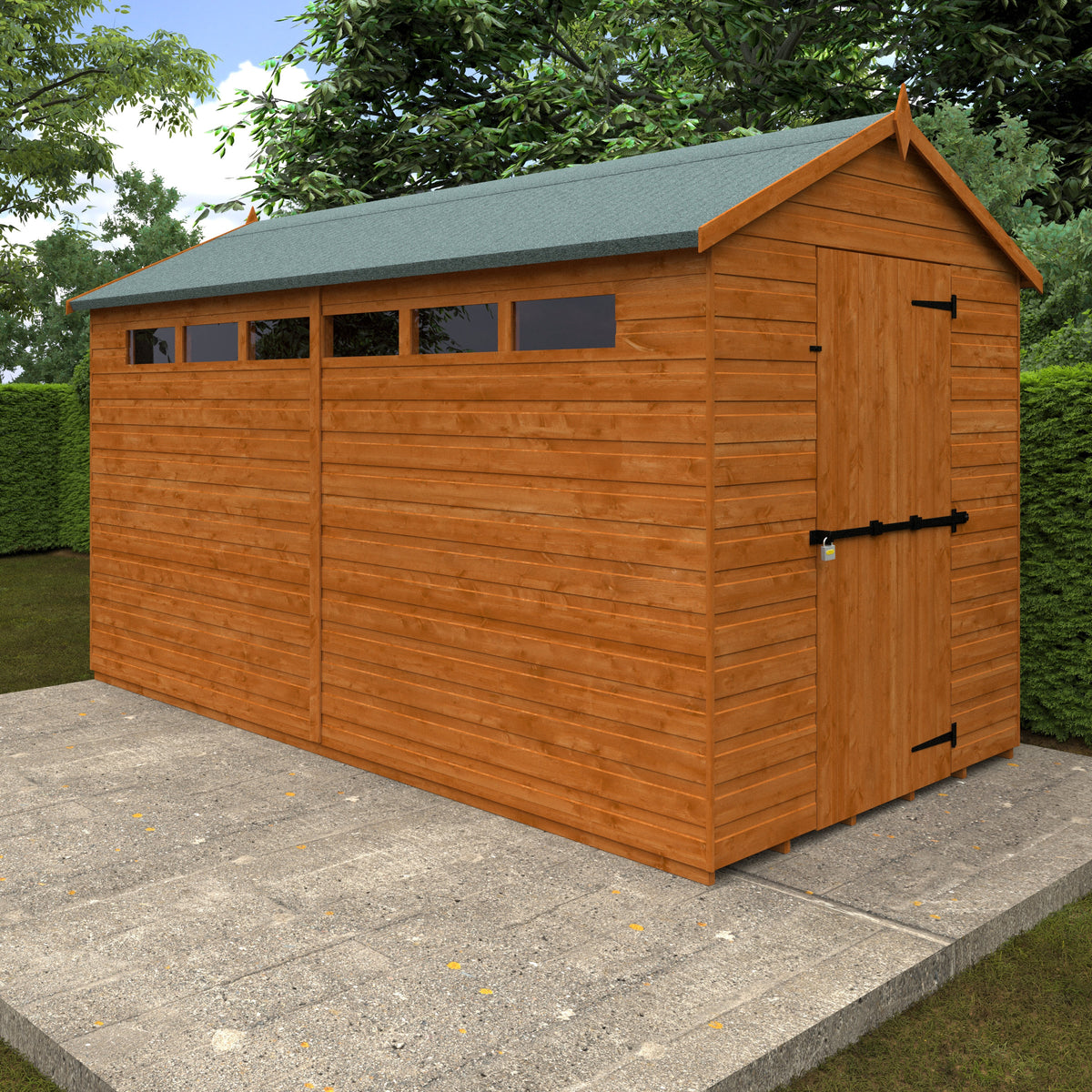 Redlands 12' x 6' Shiplap Apex Security Shed | Sheds.co.uk