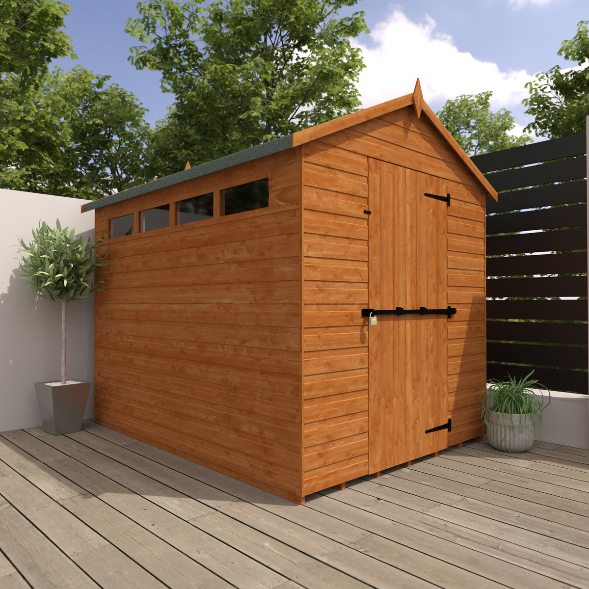 Redlands 6' x 8' Shiplap Apex Security Shed | Sheds.co.uk