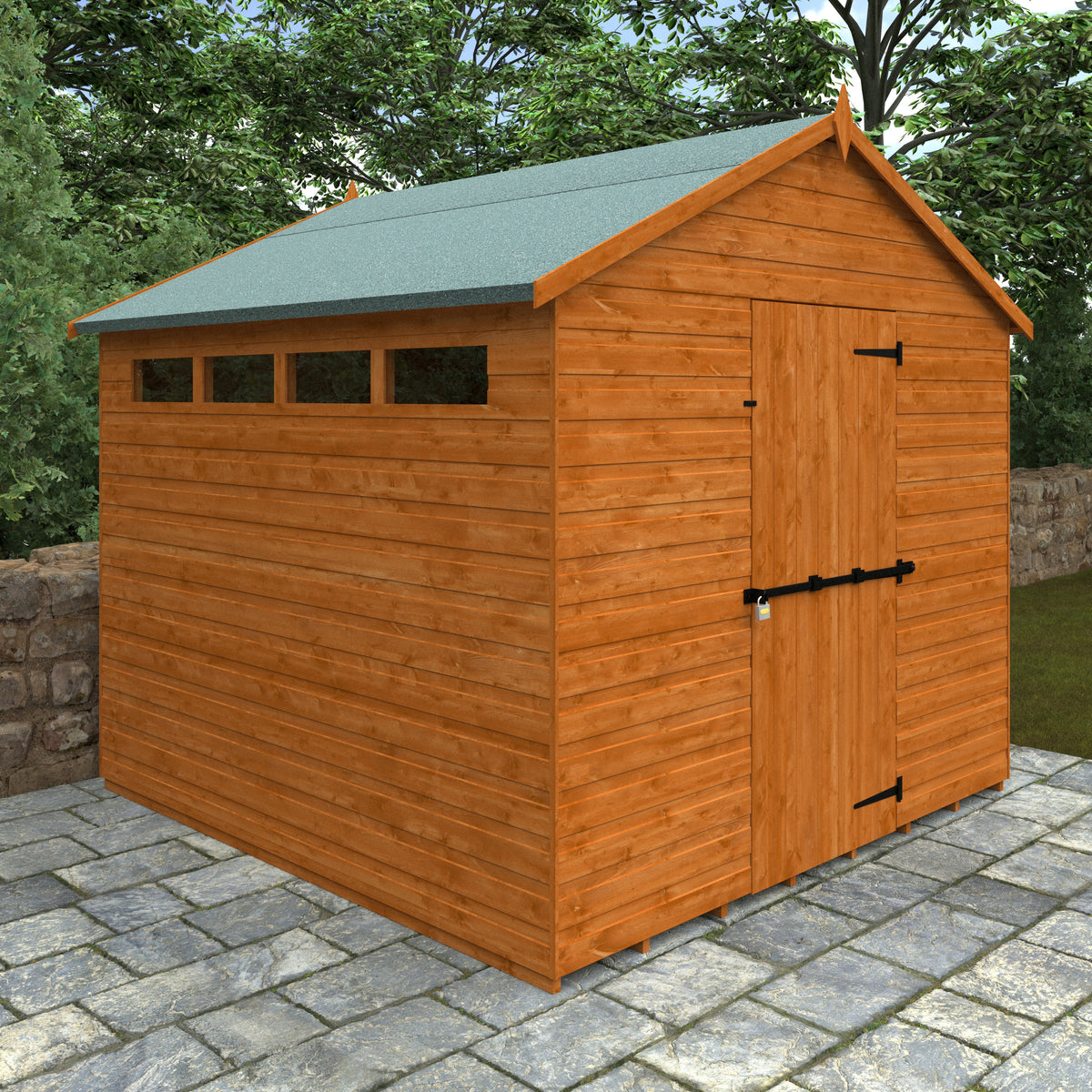 Redlands 8' x 8' Shiplap Apex Security Shed | Sheds.co.uk