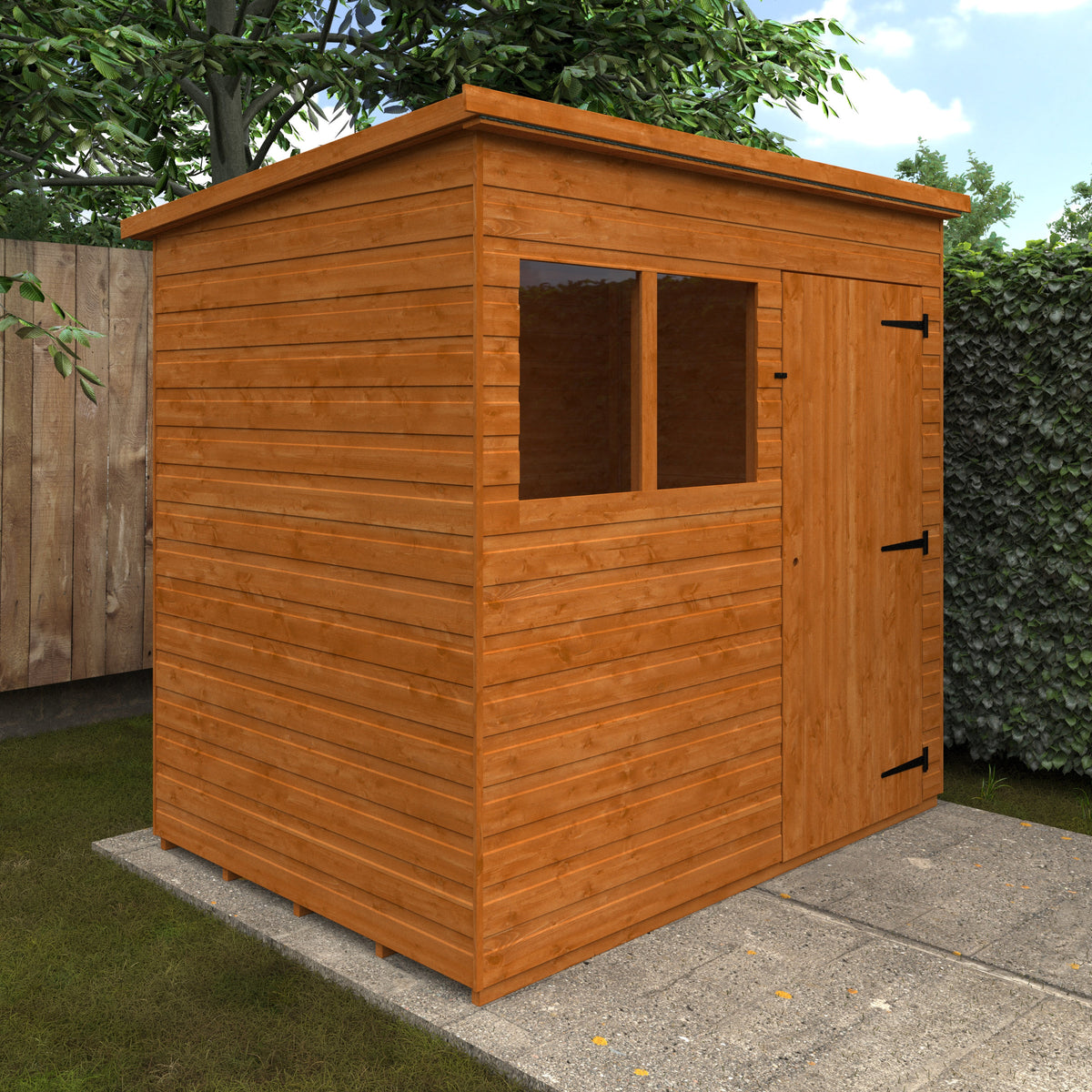 Redlands 7' x 5' Express Delivery Shiplap Pent Shed | Sheds.co.uk