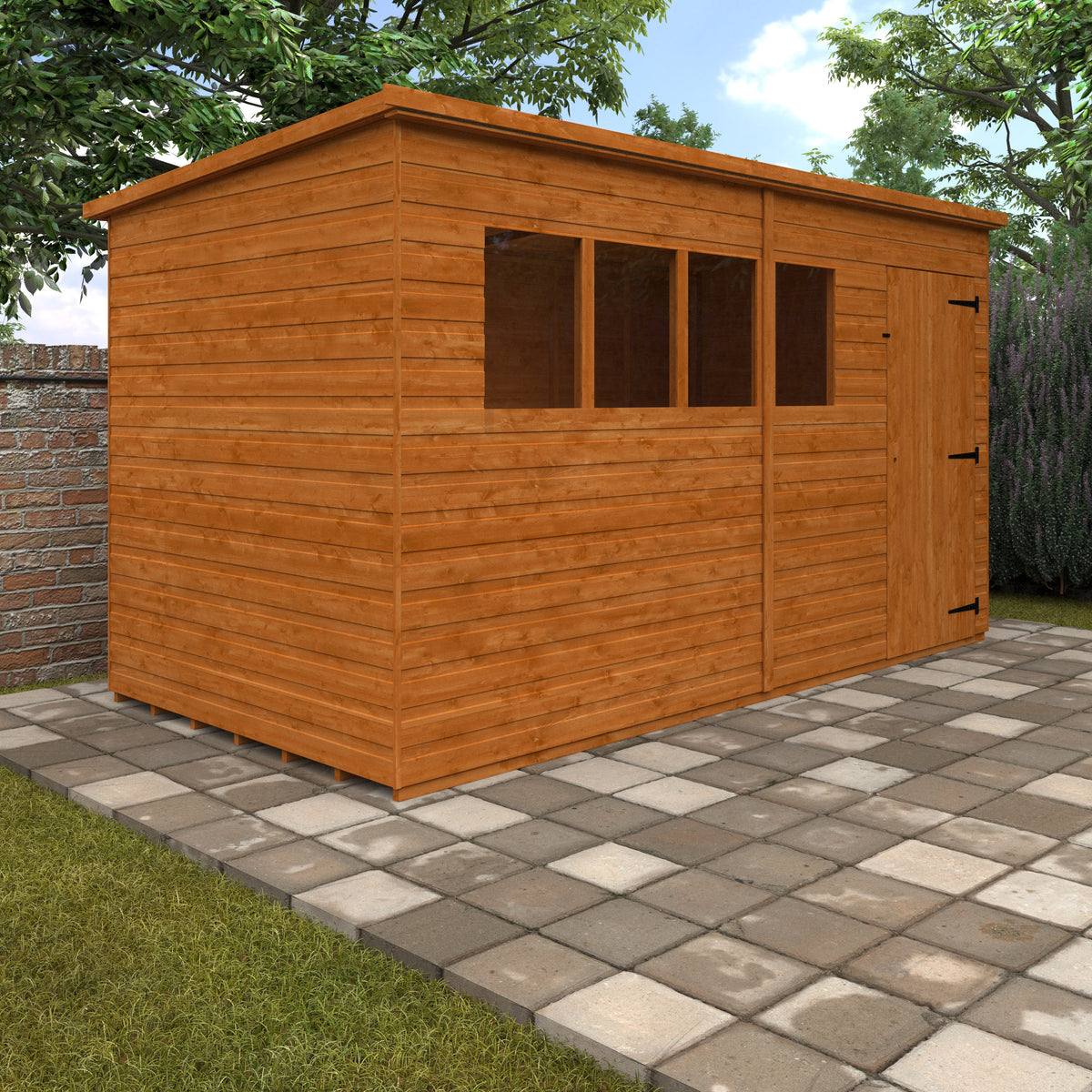 Redlands 12' x 6' Shiplap Pent Shed | Sheds.co.uk