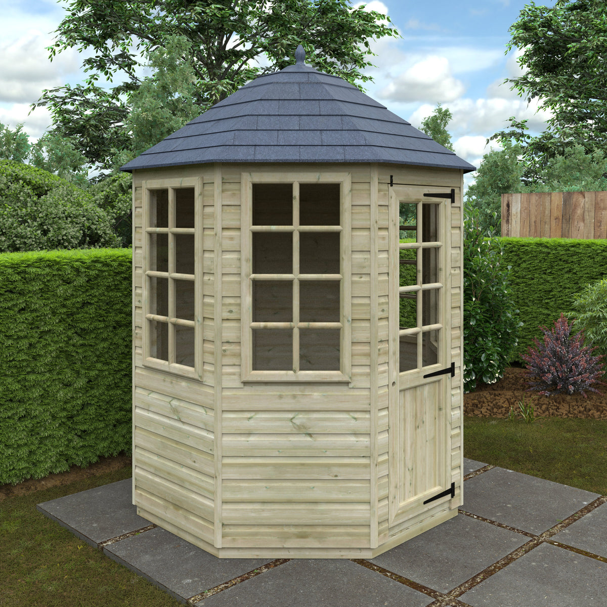 Redlands 6' x 6' Pressure Treated Octagonal Summer House | Sheds.co.uk