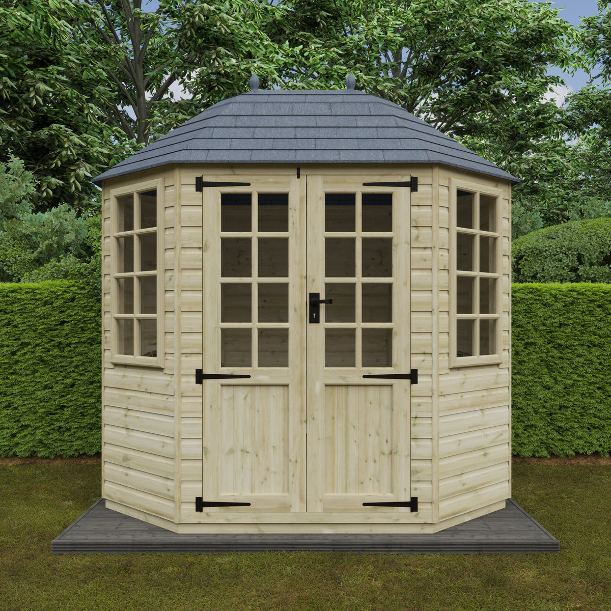 Redlands 8' x 6' Pressure Treated Octagonal Summer House | Sheds.co.uk