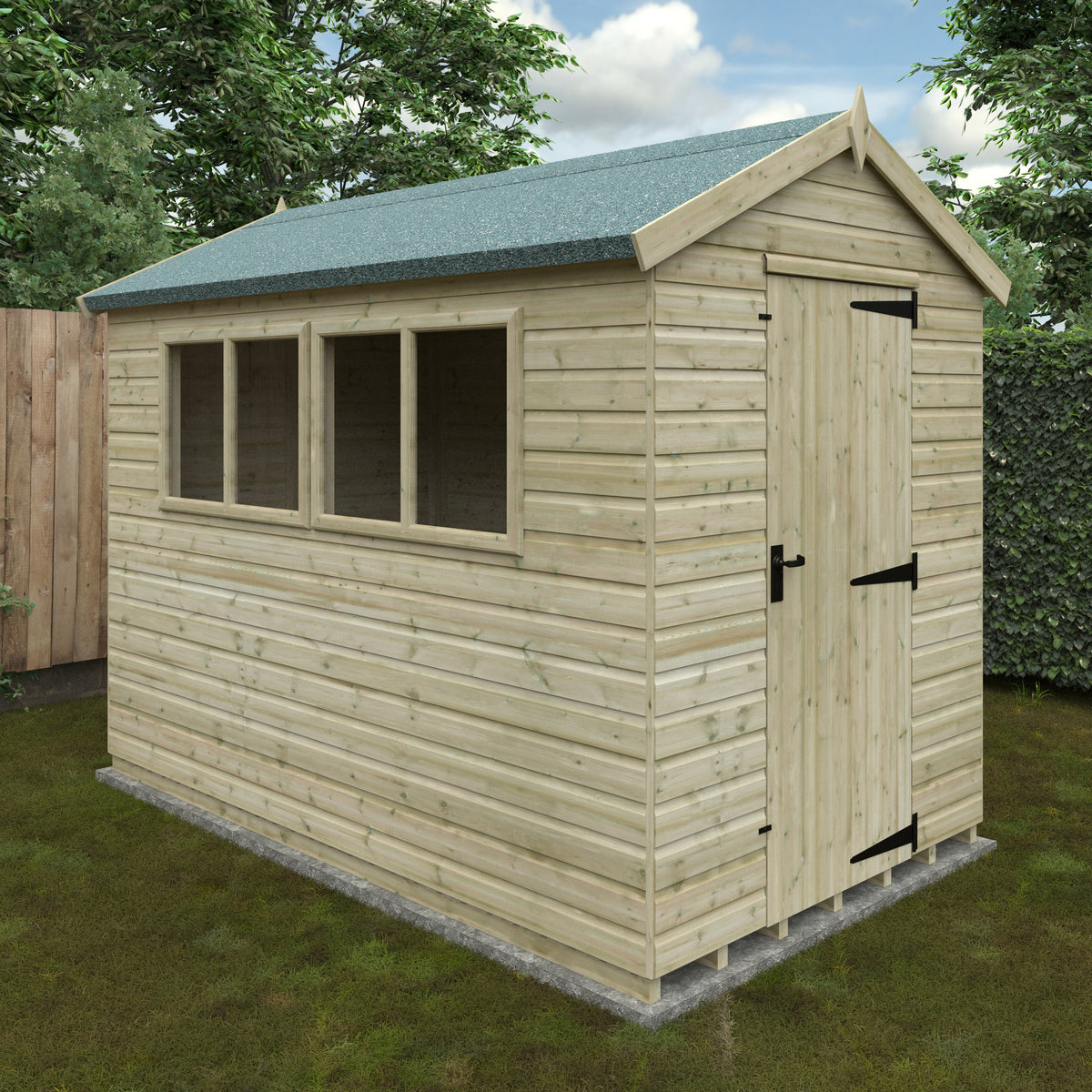 Redlands 6' x 10' Pressure Treated Deluxe Shiplap Apex Shed | Sheds.co.uk