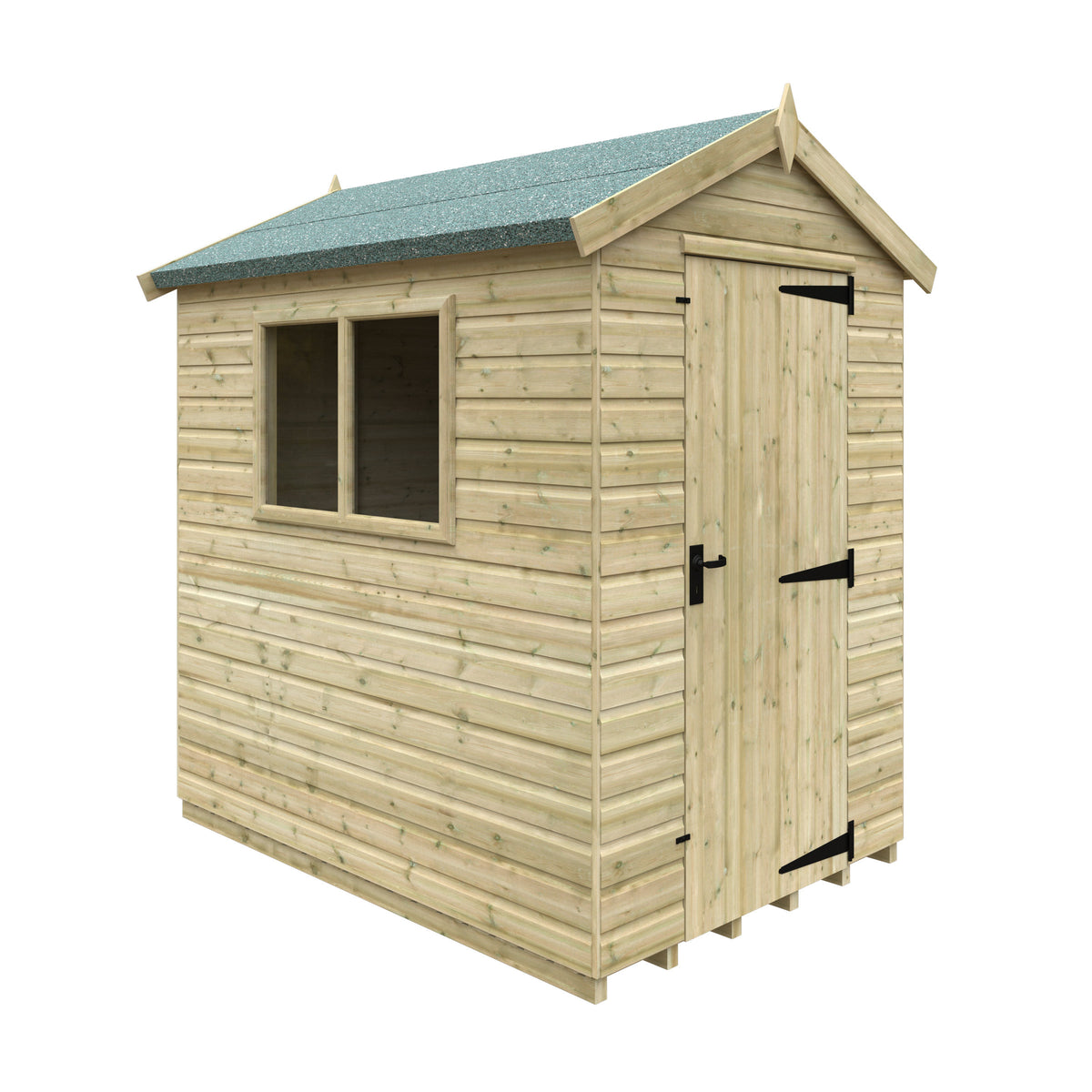 Redlands 5' x 7' Pressure Treated Deluxe Shiplap Apex Shed | Sheds.co.uk