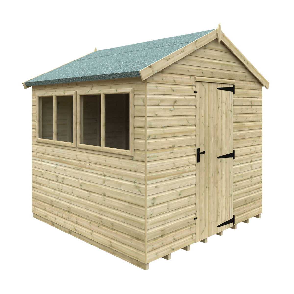 Redlands 8' x 8' Pressure Treated Deluxe Shiplap Apex Shed | Sheds.co.uk