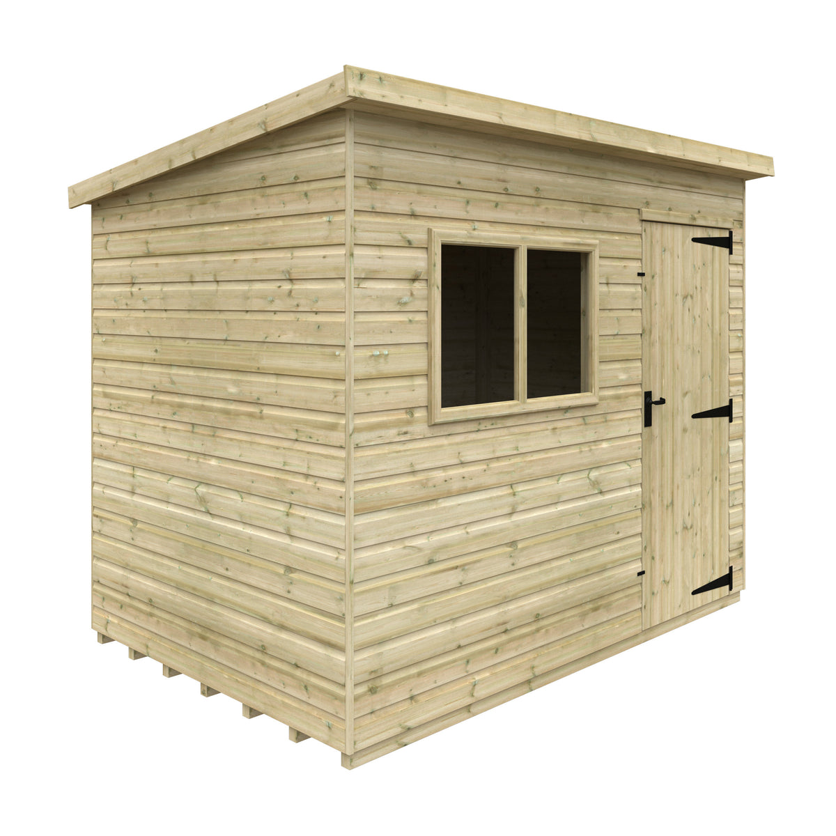 Redlands 6' x 9' Pressure Treated Deluxe Shiplap Pent Shed | Sheds.co.uk