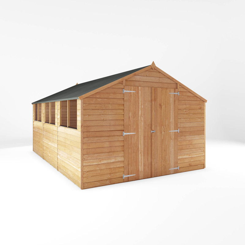 Adley 10' x 15' Double Door Overlap Apex Shed | Sheds.co.uk
