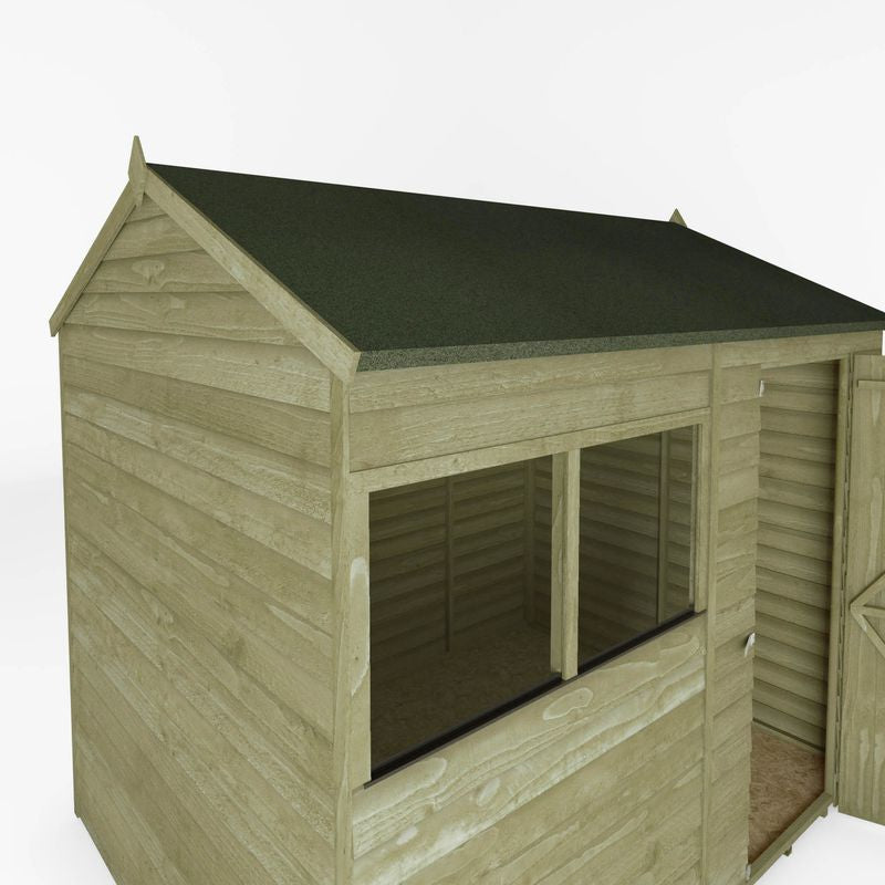 Adley 8' x 6' Overlap Reverse Apex Shed | Sheds.co.uk