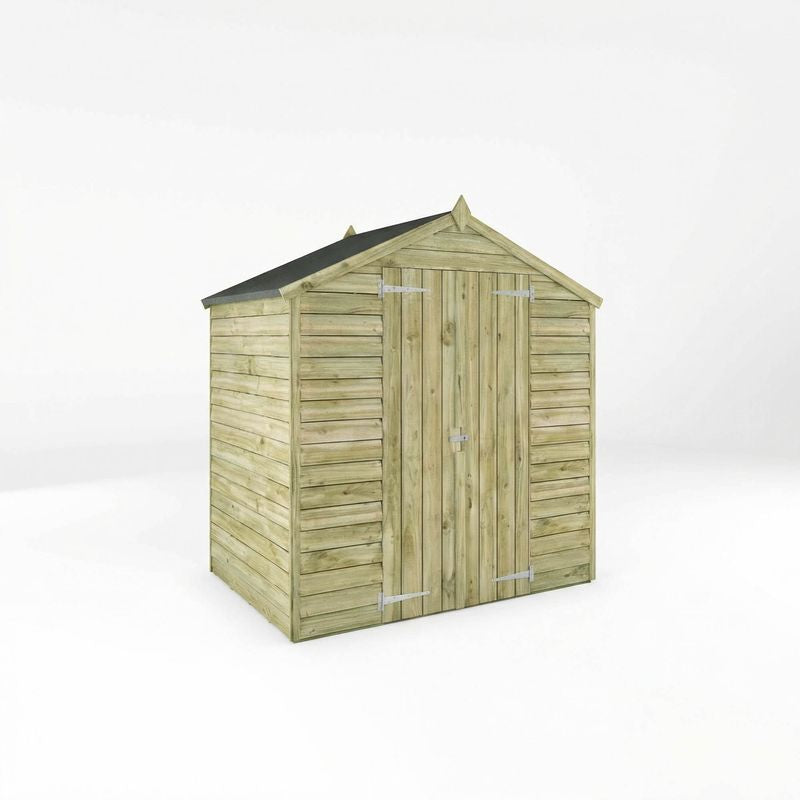 Adley 6' x 4' Windowless Double Door Overlap Apex Shed | Sheds.co.uk