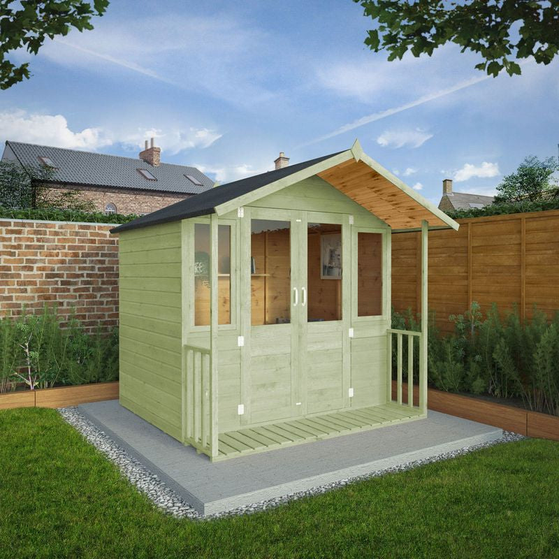 Adley 7' x 7' Traditional Summer House With Veranda | Sheds.co.uk