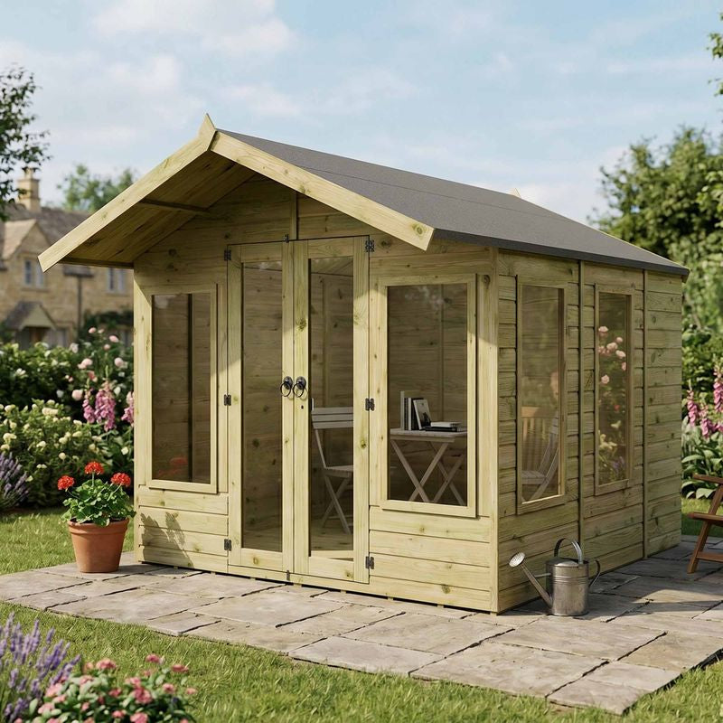 Adley 8' x 8' Adderbury Summer House With 2' Overhang | Sheds.co.uk