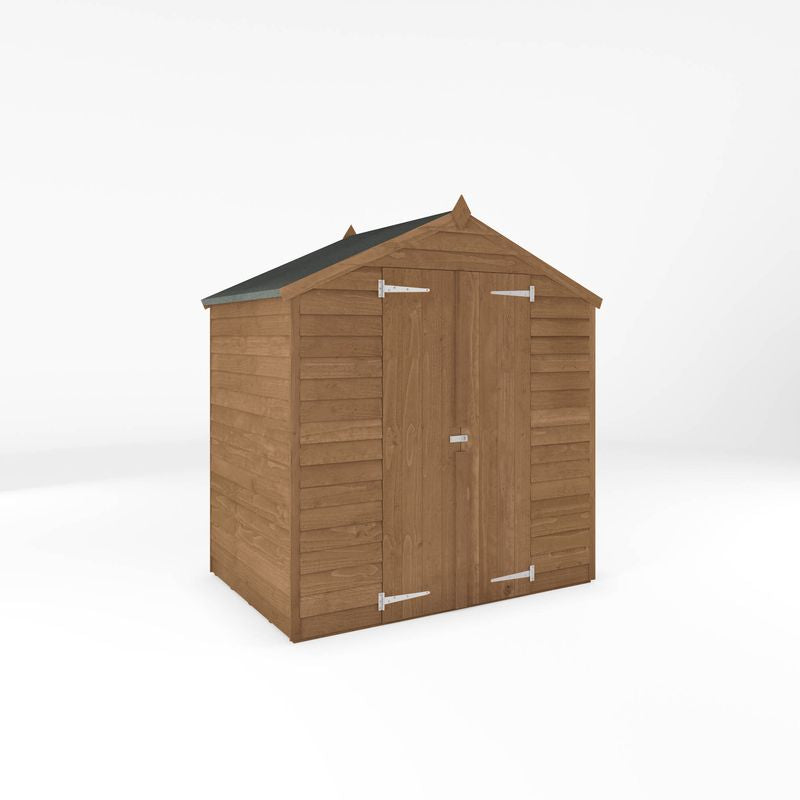 Adley 6' x 4' Pressure Treated Windowless Double Door Overlap Apex Shed | Sheds.co.uk