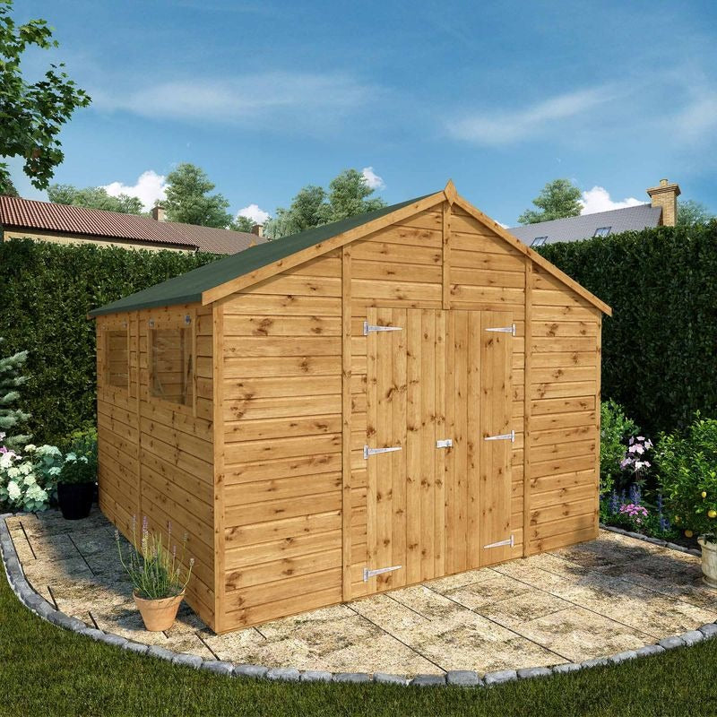 Adley 10' x 10' Premium Double Door Shiplap Modular Apex Workshop | Sheds.co.uk