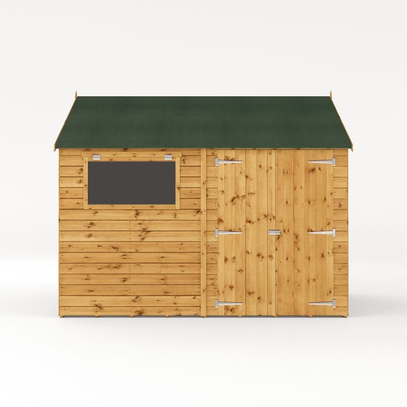 Adley 10' x 10' Premium Double Door Shiplap Modular Reverse Apex Workshop | Sheds.co.uk