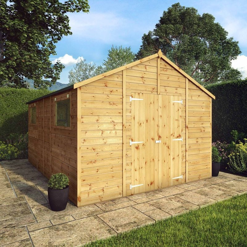 Adley 10' x 14' Premium Double Door Shiplap Modular Apex Workshop | Sheds.co.uk