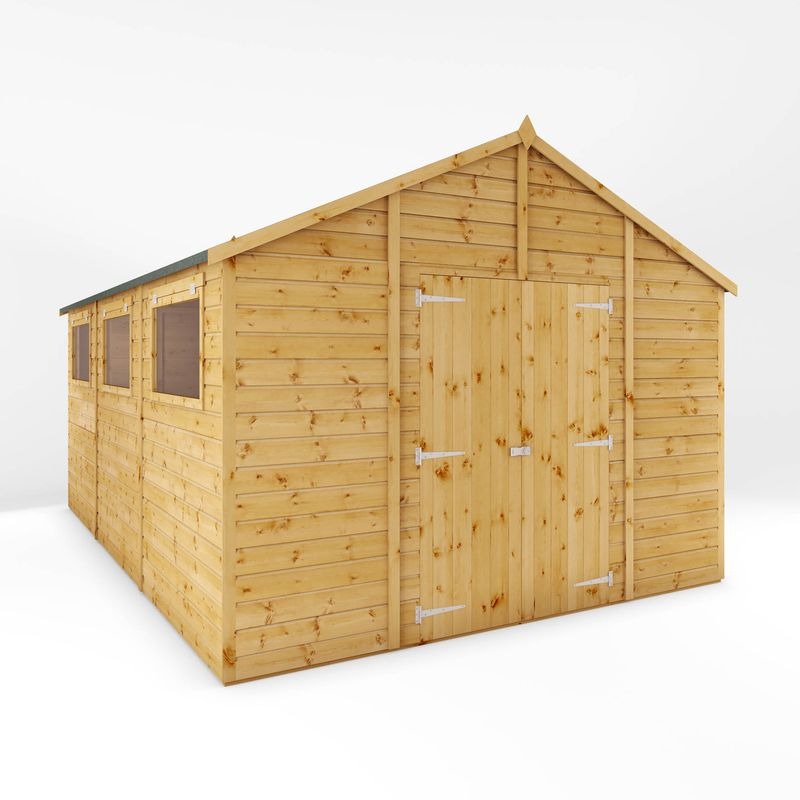 Adley 10' x 15' Premium Double Door Shiplap Modular Apex Workshop | Sheds.co.uk