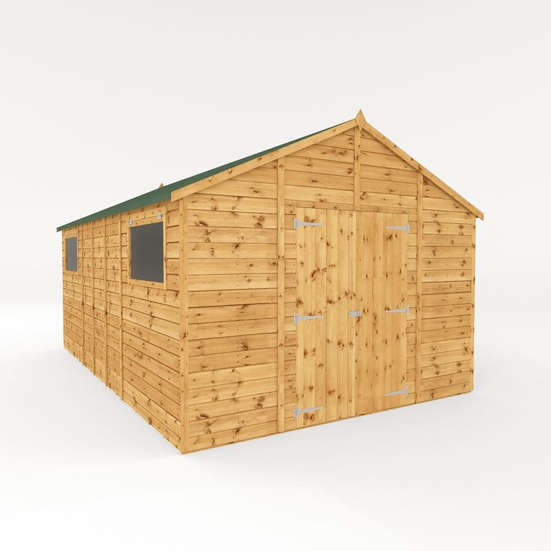 Adley 10' x 16' Premium Double Door Shiplap Modular Apex Workshop | Sheds.co.uk