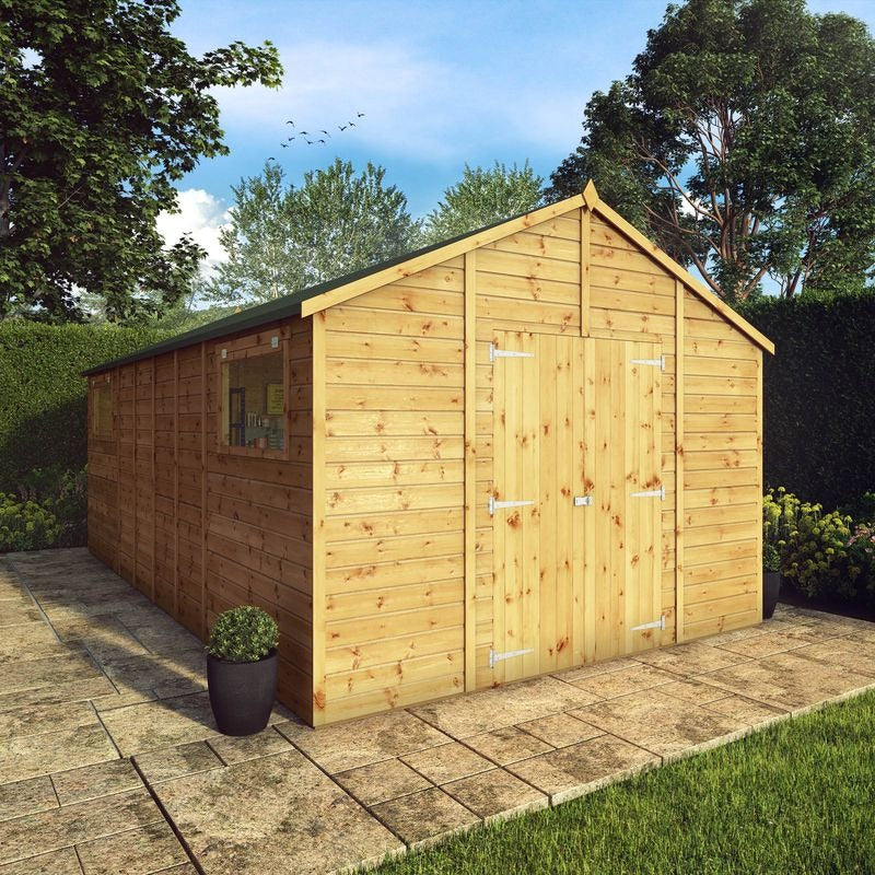 Adley 10' x 18' Premium Double Door Shiplap Modular Apex Workshop | Sheds.co.uk