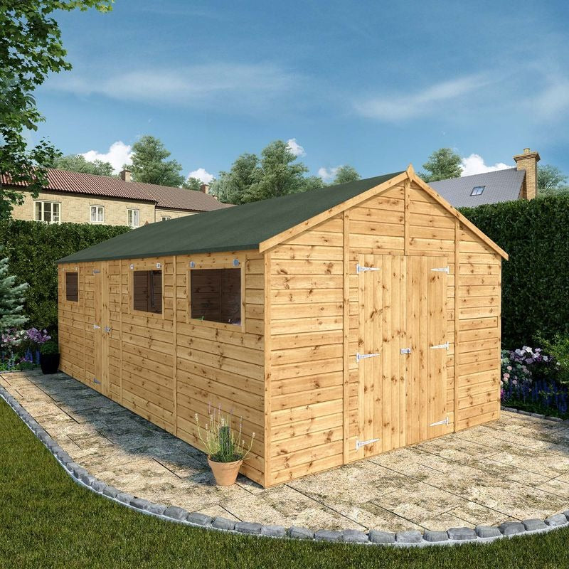 Adley 10' x 20' Premium Double Door Shiplap Modular Apex Workshop | Sheds.co.uk